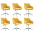 Thomas - Swivel Dining Chairs 6 pcs Yellow Fabric